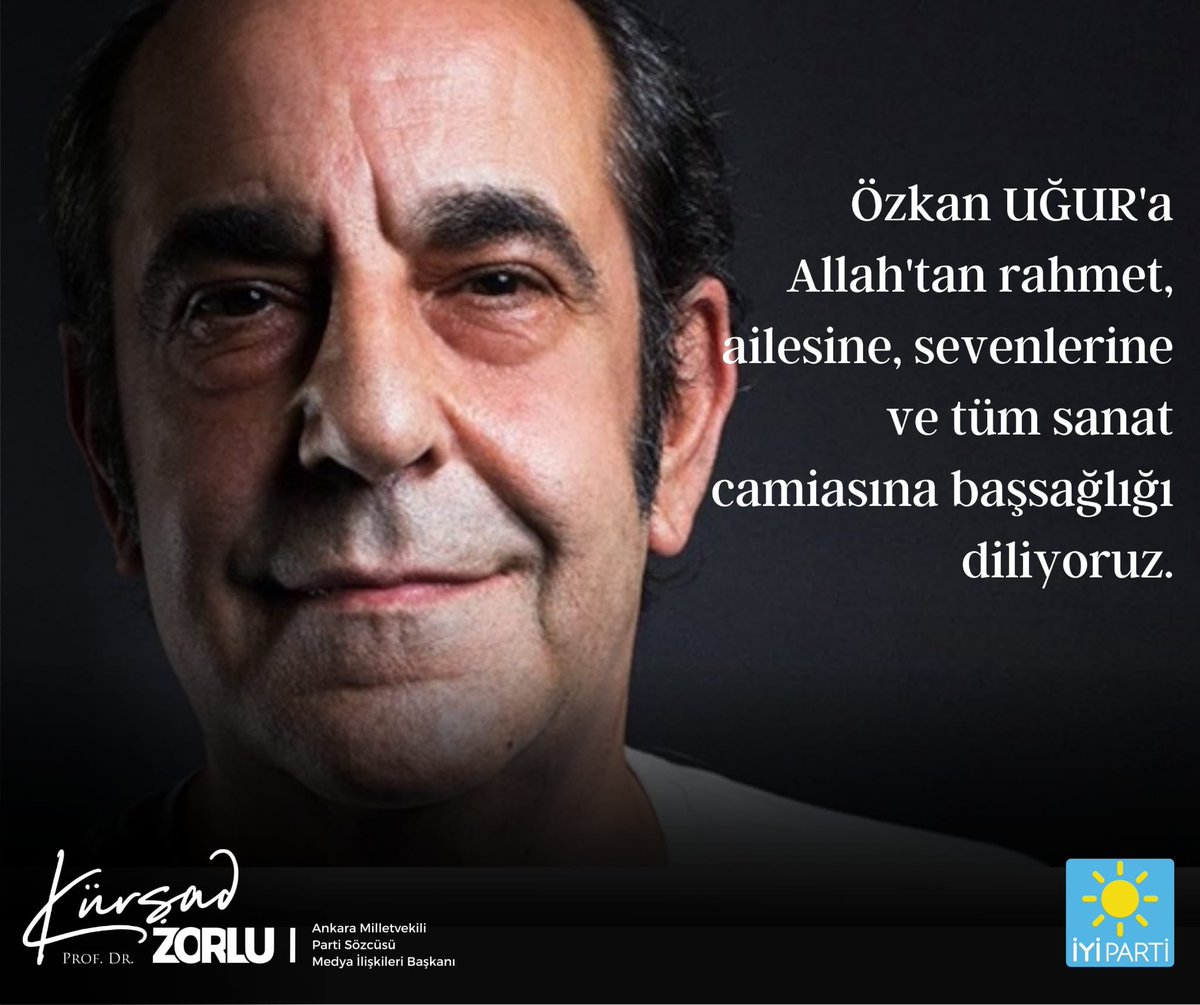 zorlu77's tweet photo. Türk müziği ve Türk sinemasının önemli bir ismi daha aramızdan ayrıldı!  Usta sanatçı #ÖzkanUğur’a Allah’tan rahmet, ailesine, sevenlerine ve tüm sanat camiasına başsağlığı diliyoruz! https://t.co/ieKKDRse2R