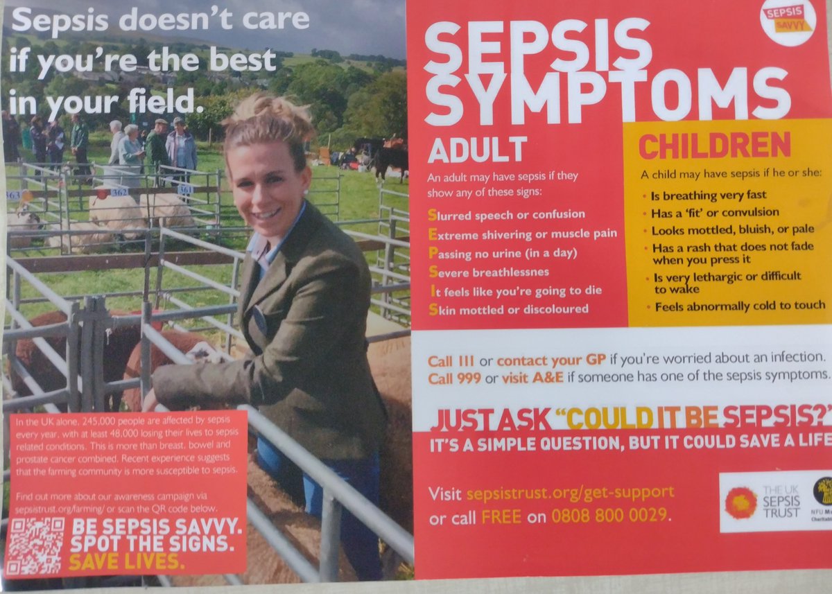 Ask the question, could it be Sepsis? Too many people in our industry affected by this &amp; too many fatalities. Please be aware &amp; take care x