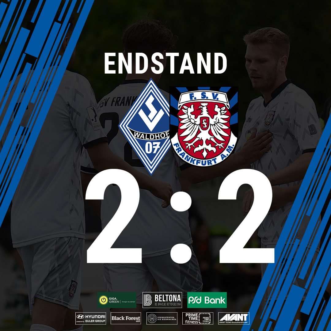 ⚫️🔵Schlusspfiff in Mannheim: Der FSV Frankfurt trennt sich vom SV Waldhof unentschieden mit 2:2. Die Tore für die Bornheimer schossen Jijhad Boutakhrit und Malik Memisevic, für den Waldhof traf 2x Sohm!

#FSVFrankfurt #WIRsindFSV #svwfsv #svw07