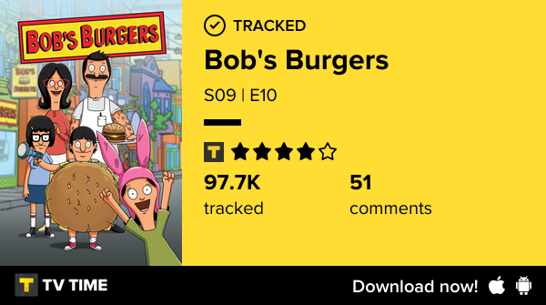 I've just watched episode S09 | E10 of Bob's Burgers! tvtime.com/r/2SLDy #tvtime