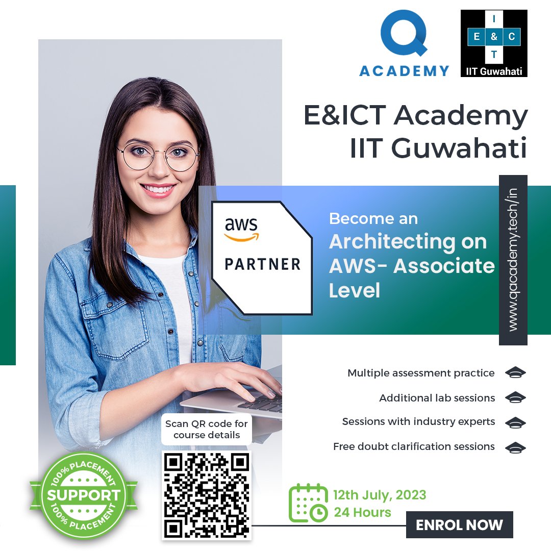 qacademyin's tweet image. Looking to start your career as an #AssociateDeveloper? Enrol now in the Architecting program offered by @qacademyin in collaboration with @IIT_guwahati 
Scan the QR Code to Register yourself.
Batch Starts on 15th July 2023.
Last Registration Date: 12th July 2023.