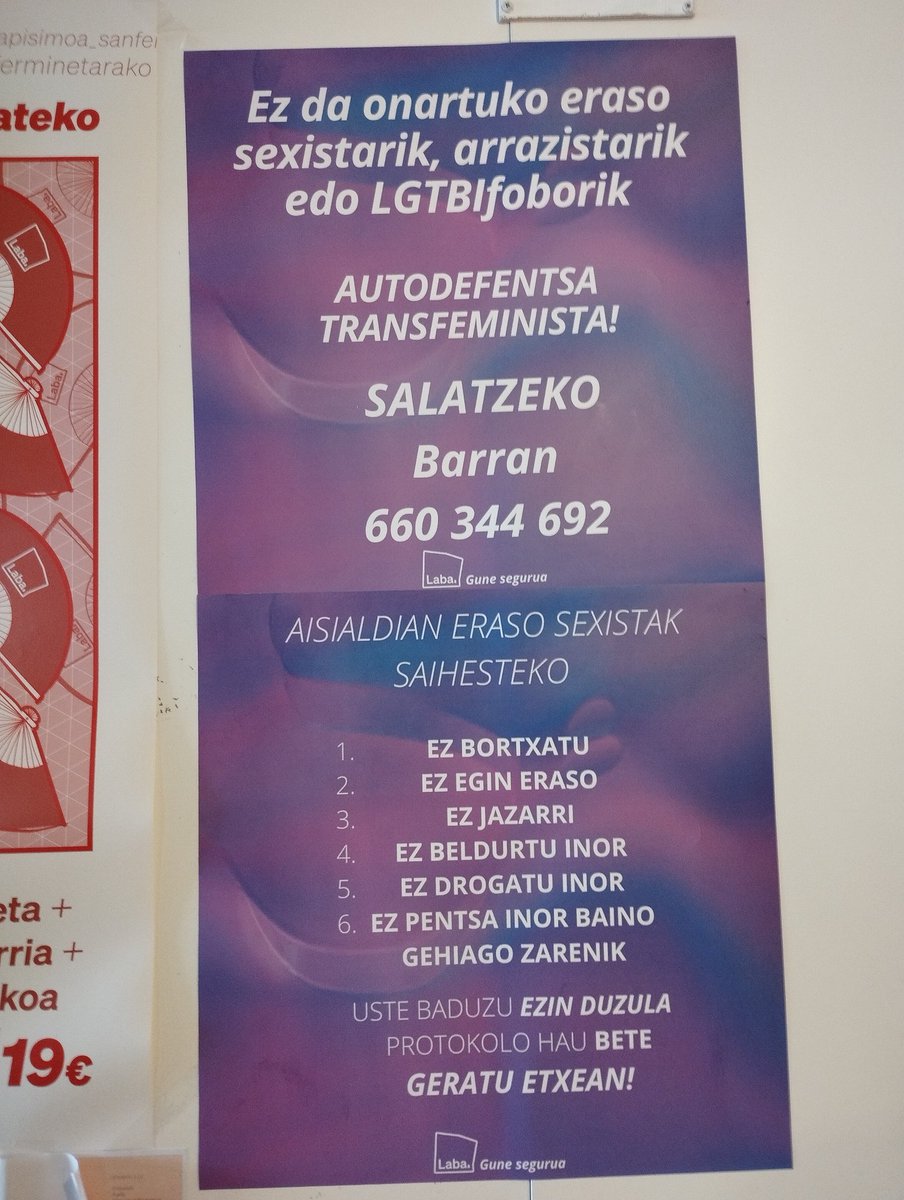 labasarea's tweet photo. Hemen ez da eraso sexistarik, arrazistarik Edo LGTBIfobikorik onartuko!

✊Autodefentsa transfeminista!

#labagara https://t.co/WRywv60yZq