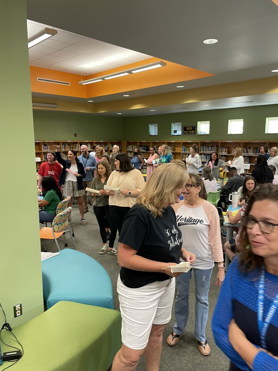 Making paper airplanes with your best work friends and coworkers was so much fun as we Stay the Course this school year! <a href="/HEShurricanes/">Heritage Elementary</a>