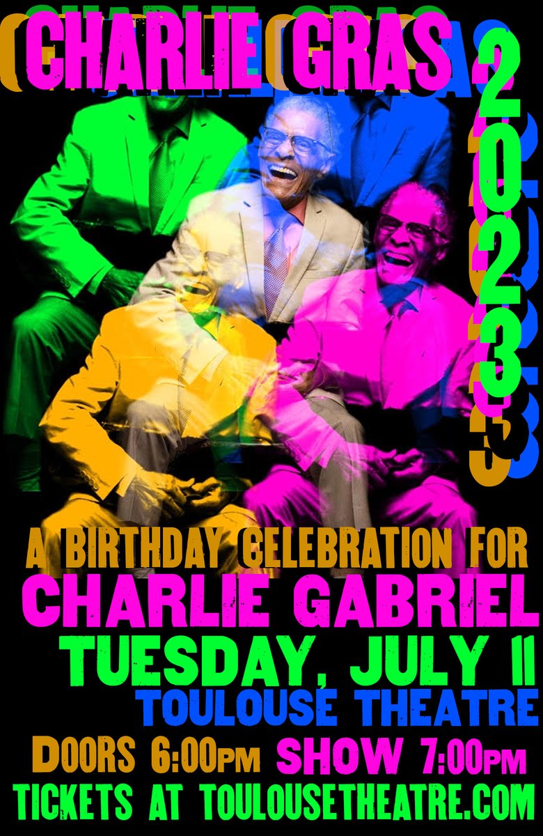 We're only a few days away from #CharlieGras at the Toulouse Theatre! Get your tickets now through the link below – proceeds benefit the Preservation Hall Foundation! 🎟: bit.ly/charlie-gras-2…