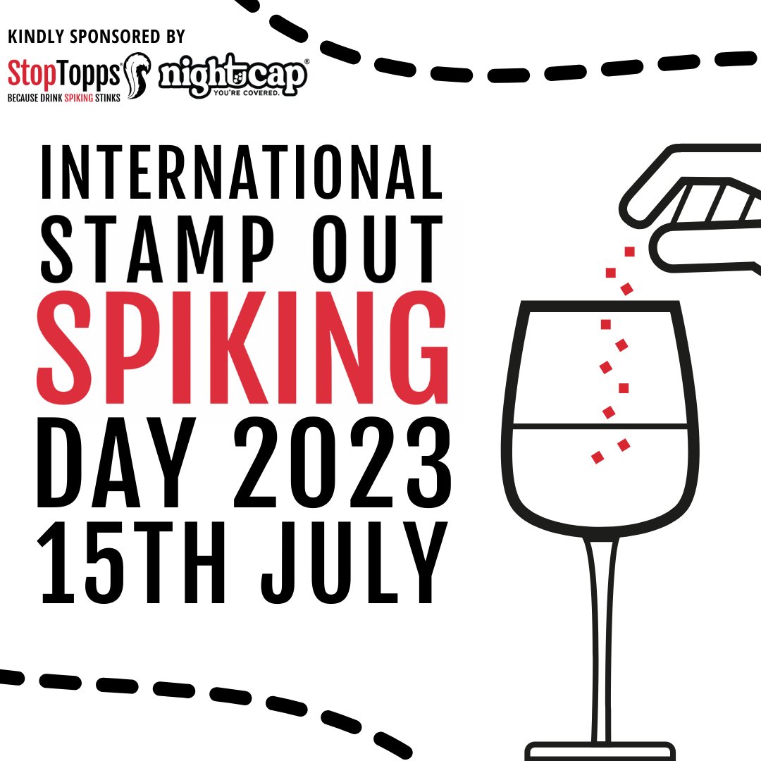 StampOutSpiking's tweet photo. International Stamp Out Spiking Day is only 1 WEEK AWAY! 💥

CLICK HERE FOR ALL LINKS:
https://t.co/s31lFMTHK0

#ISOSD #stampoutspiking #drinkspiking #antispiking #spiking #internationalstampoutspikingday #stampoutspikingday #SOS #spiked https://t.co/swnWRthPQQ