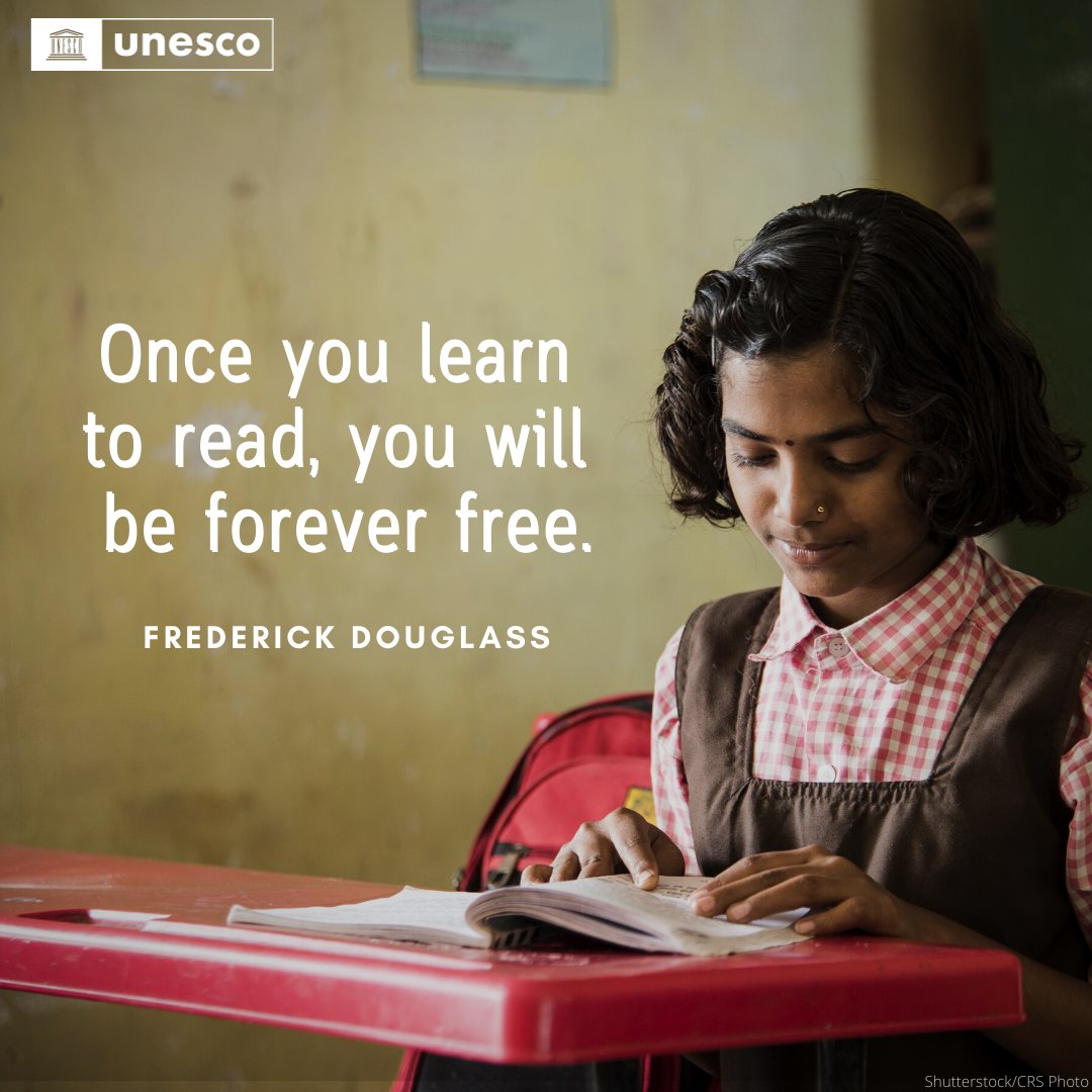 UNESCO's tweet image. Once you learn to read, you will be forever free. - Frederick Douglass

Books have the power to promote open &amp;amp;  inclusive knowledge societies!