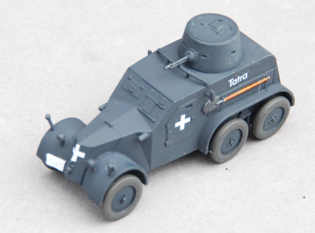 milmodelscene's tweet photo. Another build update, this time back down to 1/72, and transfers now on the First to Fight Tatra armoured car. Just weathering needed now. #MAFVA @JaaaagIrr #braillescale https://t.co/xqCgERJwH3