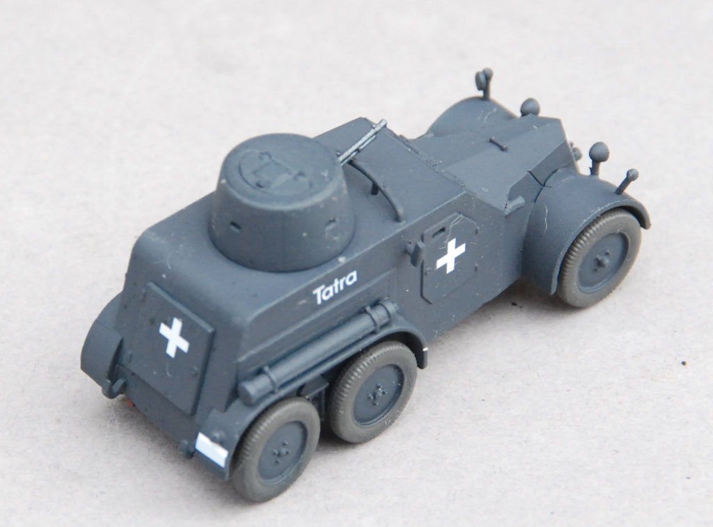 milmodelscene's tweet photo. Another build update, this time back down to 1/72, and transfers now on the First to Fight Tatra armoured car. Just weathering needed now. #MAFVA @JaaaagIrr #braillescale https://t.co/xqCgERJwH3