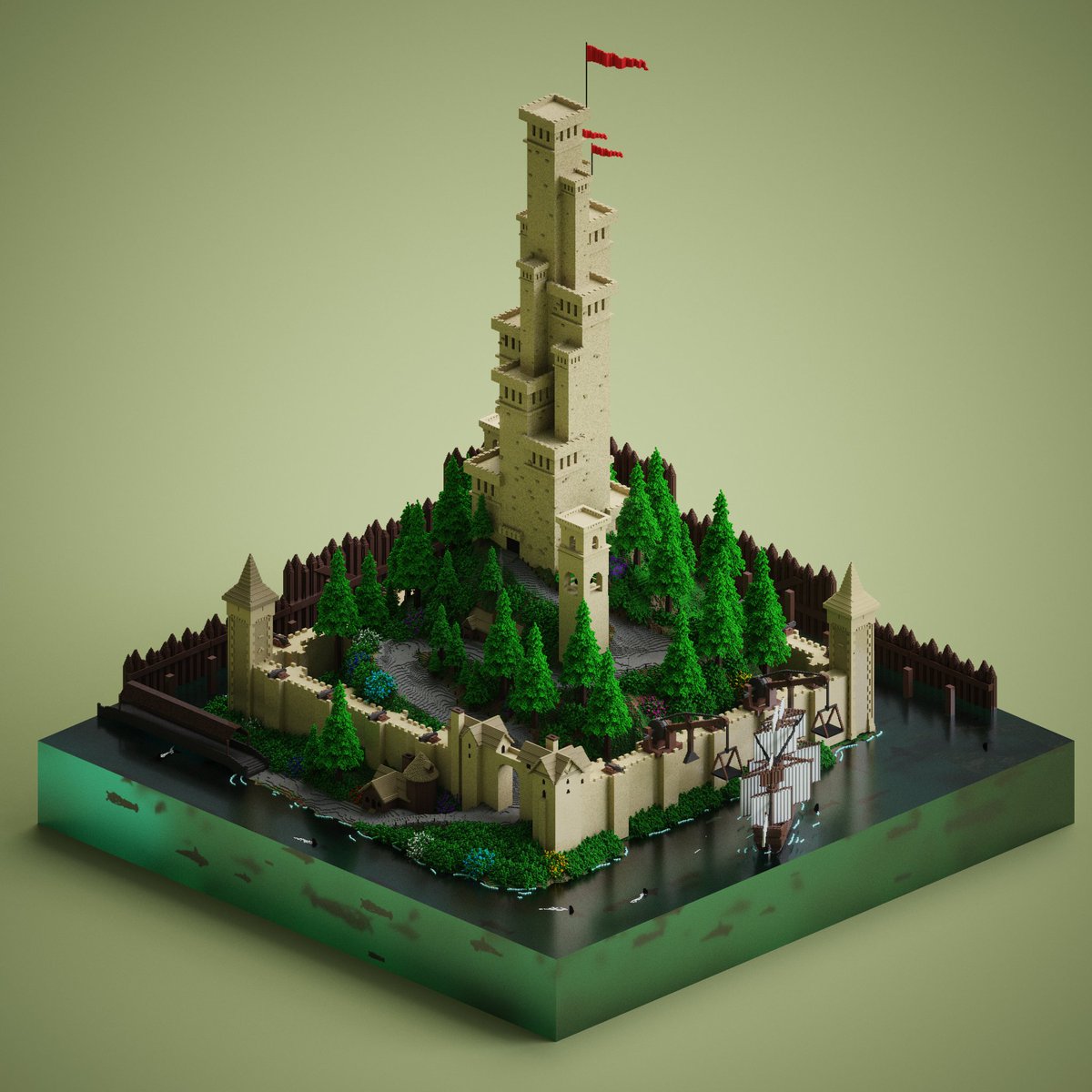 Baltso Fortress was the name I gave him #gamedevelopment #IndieGameDev #itchio #Minecraft #magicavoxel #TheSandbox #unity #voxelartist #artdaily