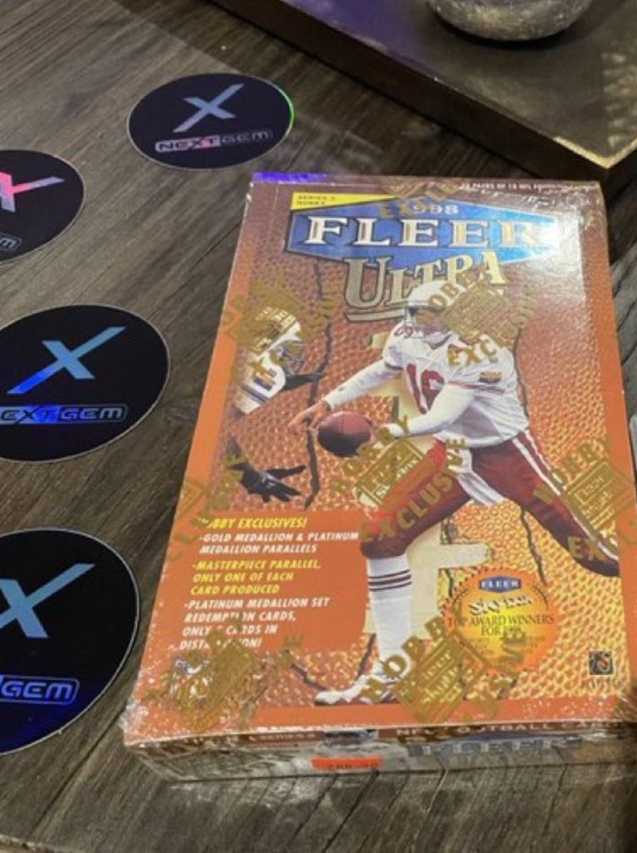 roroweber1's tweet photo. 🙋‍♂️ Whats the best card you or someone in your family has ever ripped from a pack?
 
Back in July of '22, my 12 year old boy purchased a Fleer Ultra 1998 box like this one for $200. https://t.co/8JdNF6IIjI