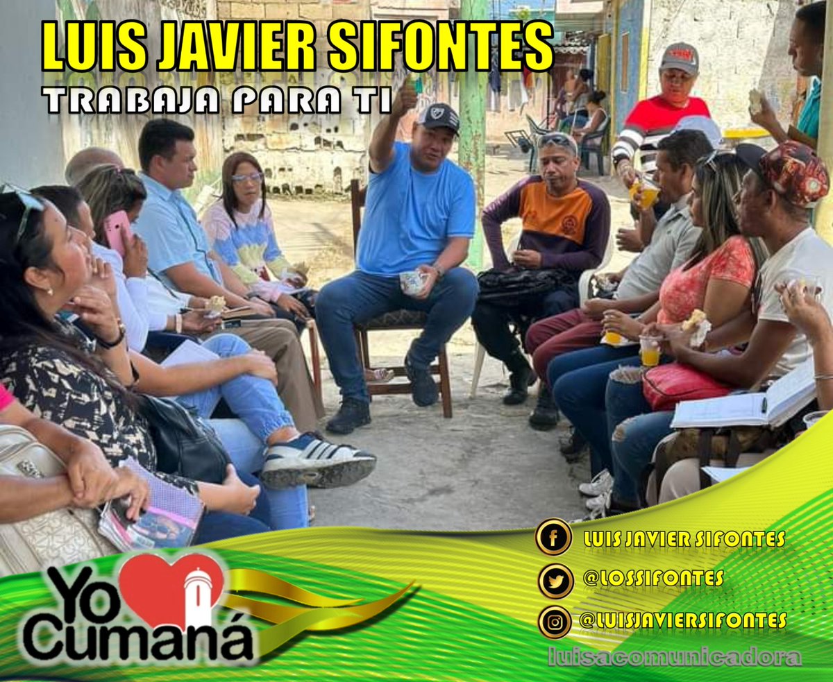 YO❤️ CUMANÁ.
🟩#8Jul  
Así lo Dijo el Alcalde <a href="/lossifontes/">LUIS JAVIER SIFONTES</a>:
"Genial encuentro con las Jefas y Jefes de UBCH de la Parroquia Ayacucho. Seguimos movilizados y trabajando en el fortalecimiento de nuestro glorioso y combativo PSUV"
🟩#Sucre 
🟩#Cumaná 
🟩#GeneraciónTricolor