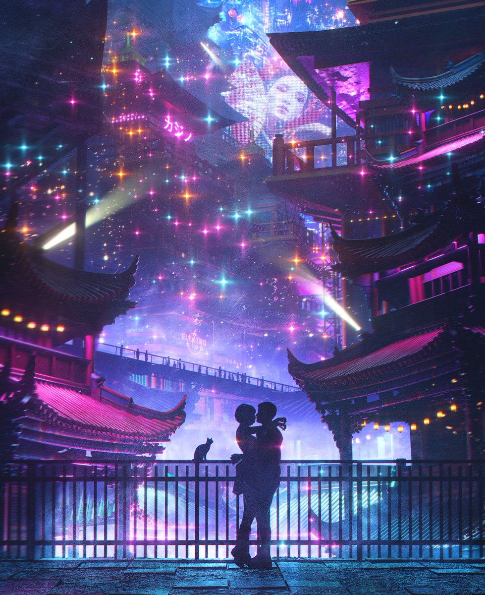 dangiuz's tweet photo. Neo-Cyberpunk: Purple Skies https://t.co/a7aBzfEnR9