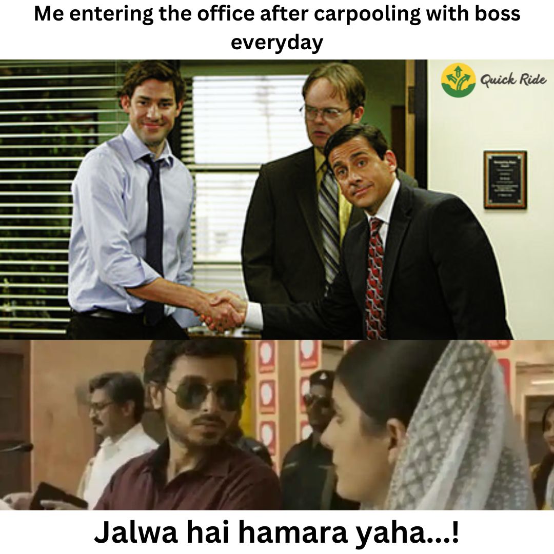 QuickRidein's tweet photo. Start carpooling with Quick Ride.
You might become your boss's favourite. Who knows, right?
Show your Jalwa
#theofficememes #mirzapur #mirzapurmemes😂 #munnabhaiya #bangaloretraffic #quickridein #noidatraffic #gurgaontraffic #delhitraffic #mumbaitraffic #punetraffic https://t.co/so1ddkOvME