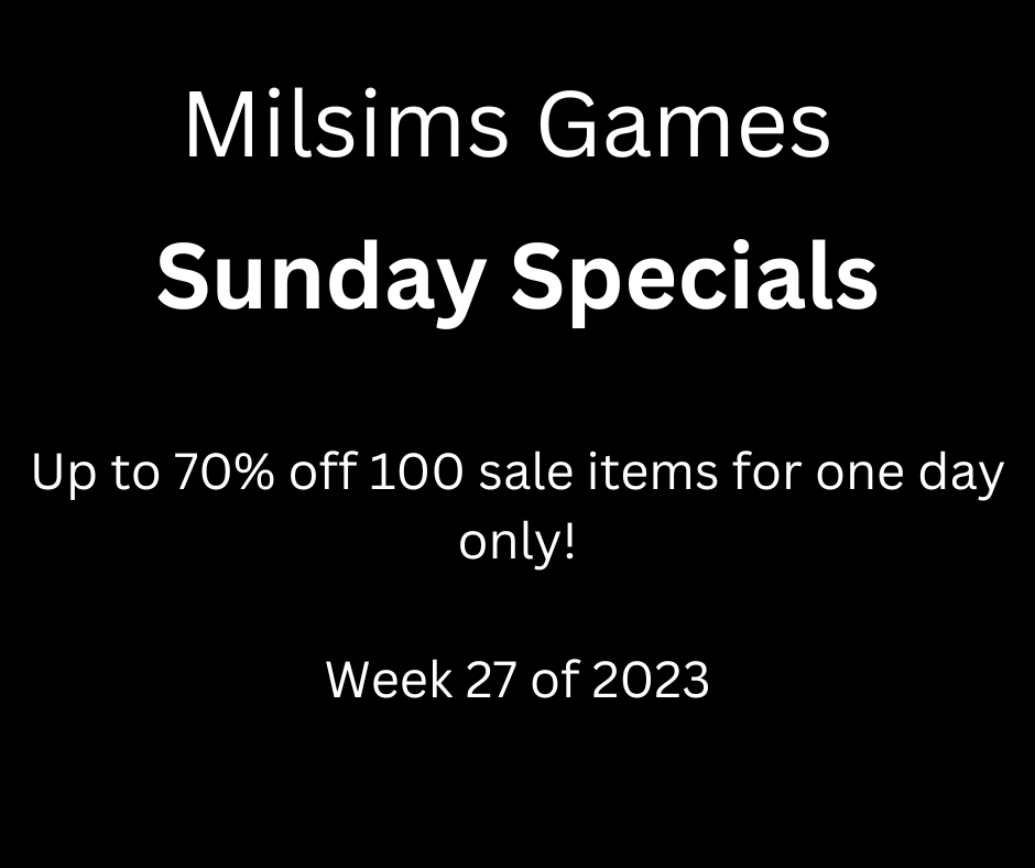 MilsimsGames's tweet photo. The Milsims Games Sunday Specials - Week 26 of 2023! Sale prices apply while stock lasts so get in fast to make sure you don't miss out! - https://t.co/MsgoGLZGCz https://t.co/YG6Ab2PzWE