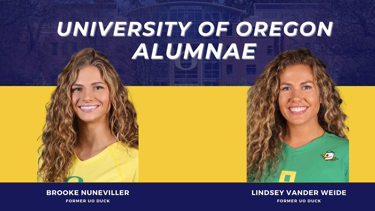 @NeProVb's Brooke Nuneviller and Lindsey Vander Weide proudly represent their alma mater, the @uoregon. 🦆🏐  Now, we are ready to watch these two volleyball stars take the court in #Omaha! 🤩

#NeProVb #RealProVb #ProVolleyball #UOAlumni #OregonVB #GoDucks @OregonVB @GoDucks
