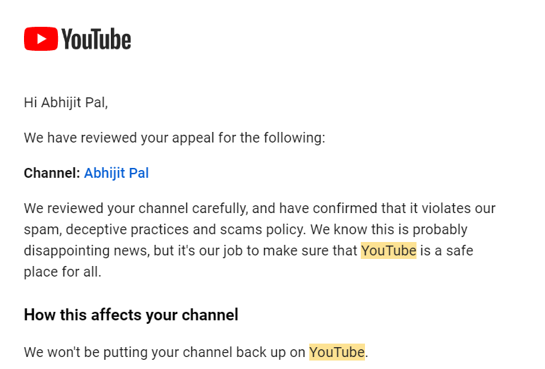 Abhijit687's tweet photo. @YouTube, @TeamYouTube, @YouTubeCreators Why you have rejected my appeal to get my channel back? I used that channel to watch videos there are no public videos. Then why are you saying that my channel violated youtube policy? 
channel link: https://t.co/M0C2mjxmFH
#YouTube #help https://t.co/GZTNwpF7Xo