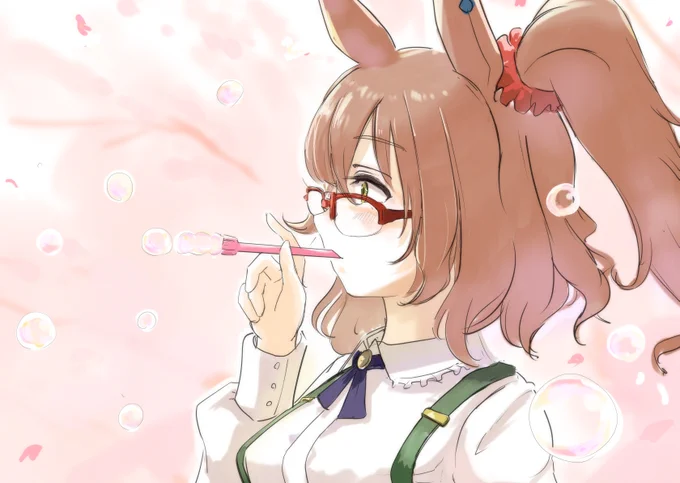 #ゆう犬ワンドロ シャボン玉を吹くアストンマーチャンお題:07世代ウマ娘 