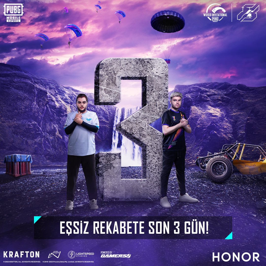 pubgm_espor_tr's tweet image. PMWI 2023 geri sayımı devam ediyor! ⏳

Eşsiz rekabete son 3 gün! Temsilcilerimiz son derece iddialı! Şimdiden yerlerinizi almaya başlayın! 💪🏻

#PUBGMOBILE #PMWI2022 #ÜçlemeZamanı