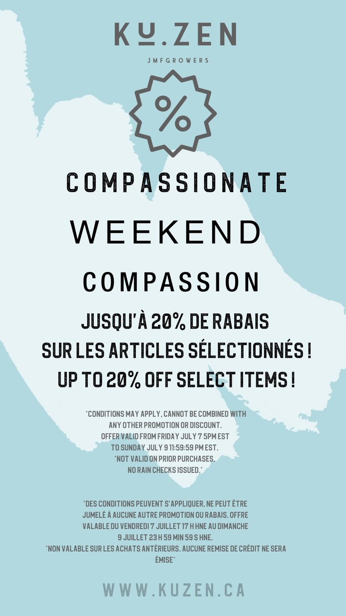 It’s compassionate weekend at kuzen.ca ! 

We do this once a month for all patients at Kuzen!