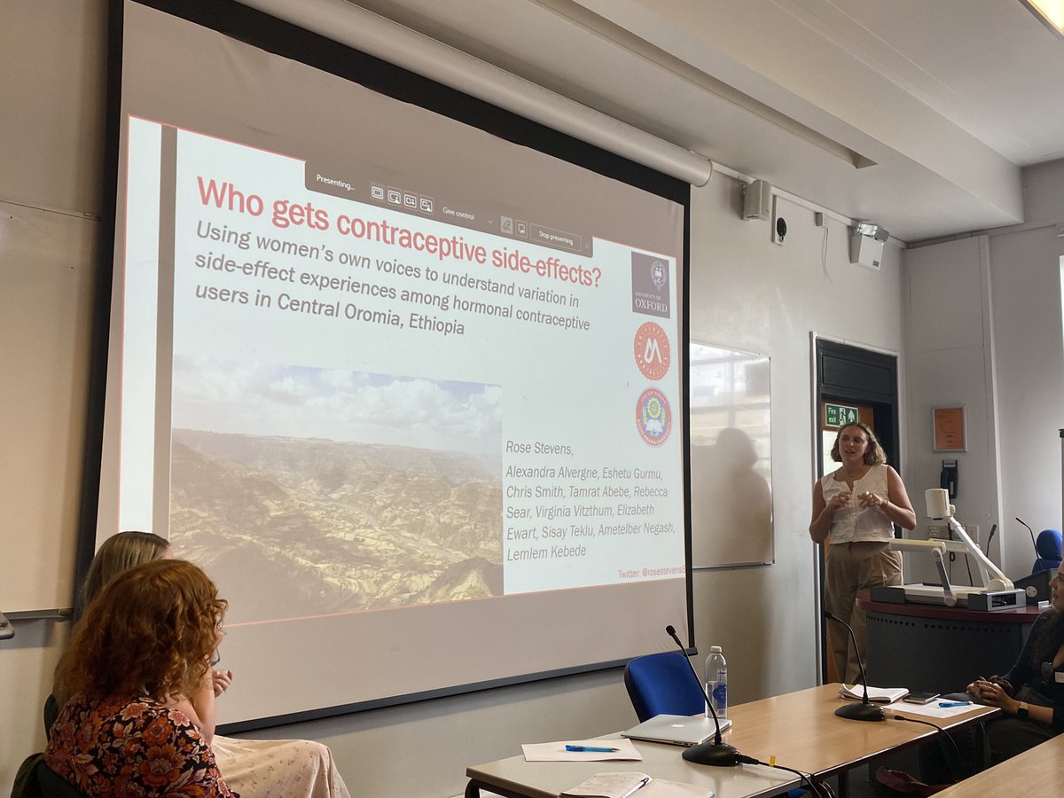 BConceived's tweet photo. Next is Rose Stevens asking ‘who gets contraceptive side-effects?’

Rose focuses on Ethiopian women’s voices to interrogate the differential impacts of contraceptive use. https://t.co/3aN9udSUc7