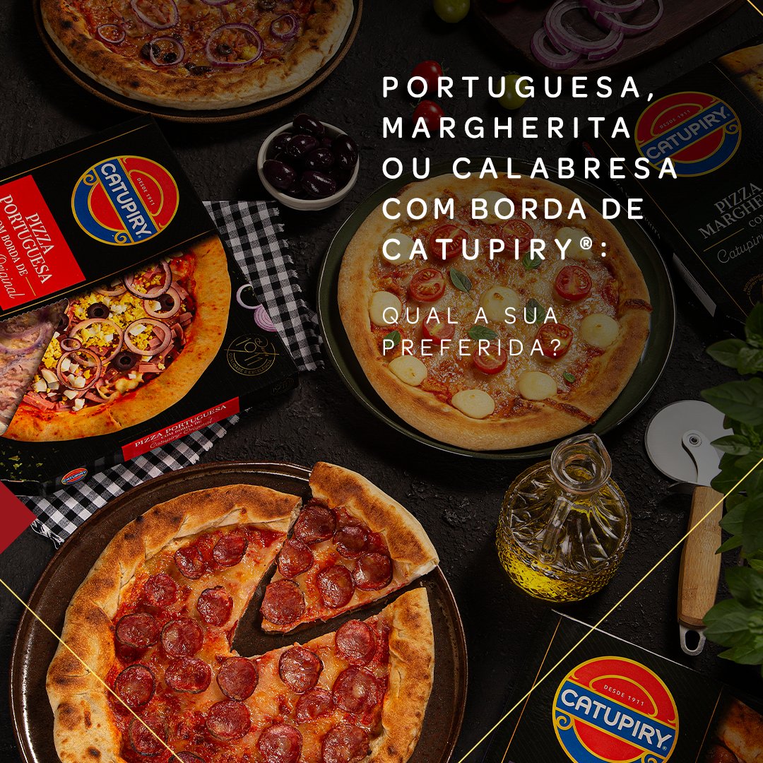 catupiryoficial's tweet photo. Pizza com Catupiry®️ normalmente já é muito melhor do que qualquer outra. Pizza feita pela Catupiry®️ então, nem se fala! 😋
Qual é a sua preferida? A gente não consegue decidir… 😅
#Catupiry #AMarcaQueAlimentaMomentos #PizzaCongelada https://t.co/yJB5VAVuIf