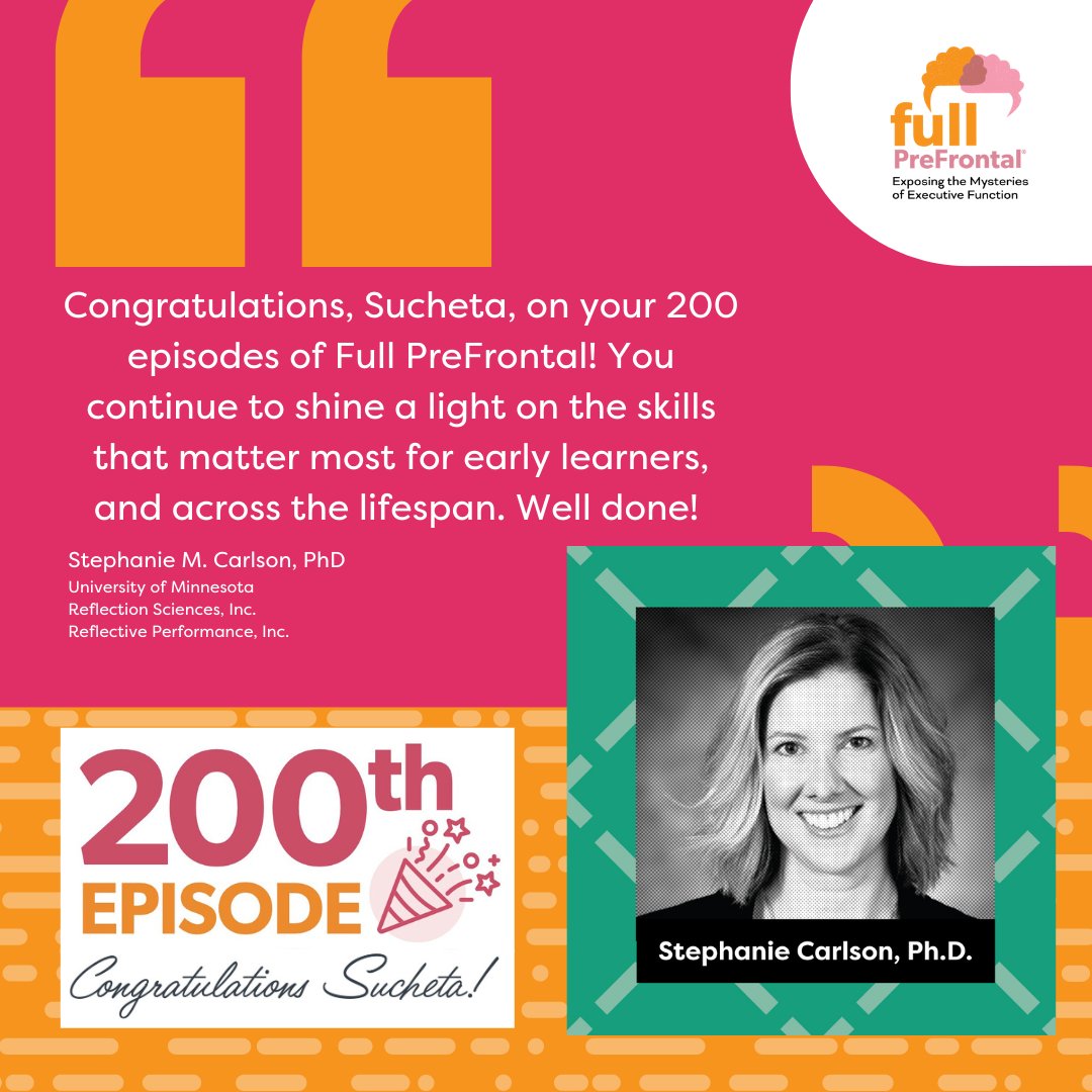 Full PreFrontal Podcast (@fullprefrontal) on Twitter photo As our 200th <a href="/FullPreFrontal/">Full PreFrontal Podcast</a> episode celebration continues, here's a wonderful message from our guest Stephanie Carlson from <a href="/ReflectionSci/">Reflection Sciences</a>! Check out her episodes 29: Most Visible in its Absence fullprefrontal.com/1080614/3920417 and 30: The Homer Simpson Effect fullprefrontal.com/1080614/3920414 As our 200th <a href="/FullPreFrontal/">Full PreFrontal Podcast</a> episode celebration continues, here's a wonderful message from our guest Stephanie Carlson from <a href="/ReflectionSci/">Reflection Sciences</a>! Check out her episodes 29: Most Visible in its Absence fullprefrontal.com/1080614/3920417 and 30: The Homer Simpson Effect fullprefrontal.com/1080614/3920414