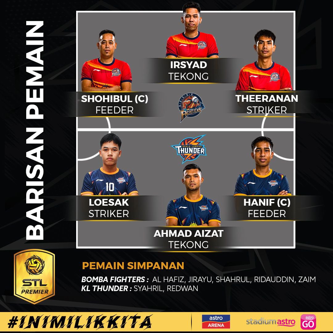 PocketNewsMedia's tweet photo. Barisan pemain Bomba Fighters dan Kuala Lumpur Thunder https://t.co/31ZRgeMS0Q