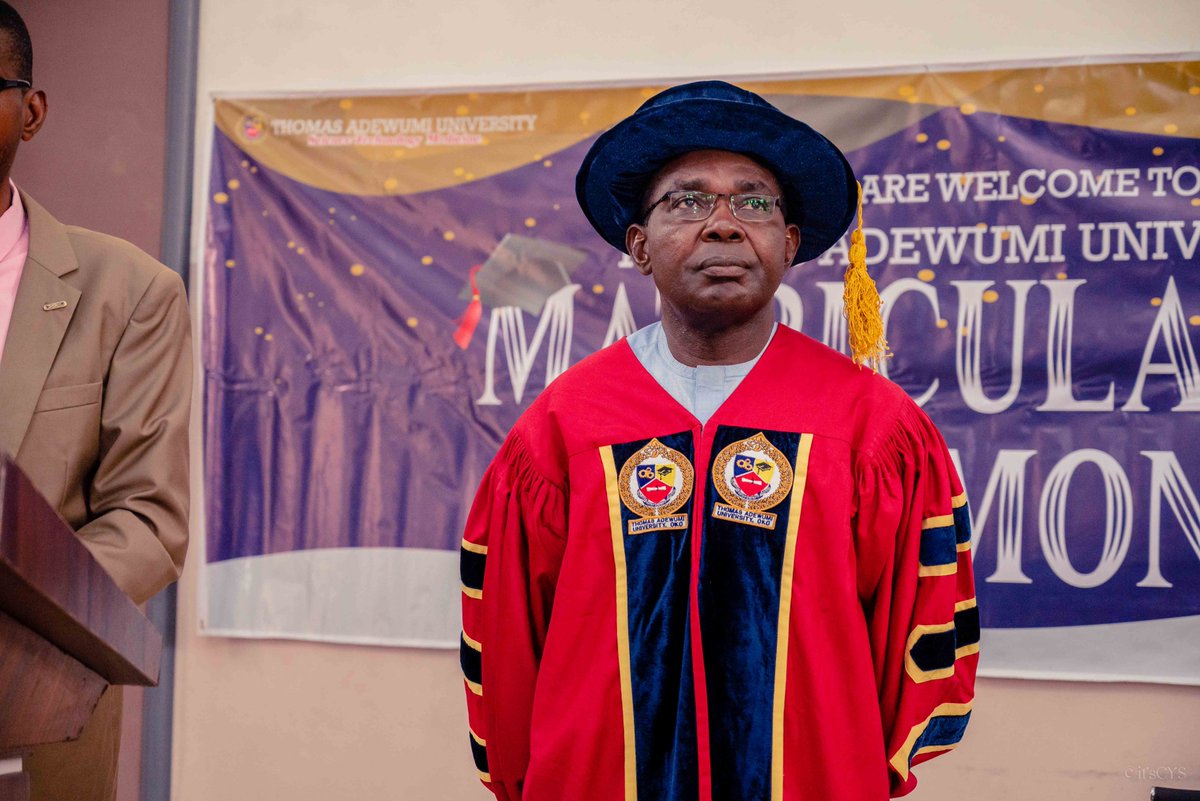tau_university's tweet photo. The Matriculation Guest speaker; Prof. Mohammed Suleiman Audu, The Deputy Vice-Chancellor (Academics) @fullokoja delivered a motivational speech on "Towards Saving Students of @tau_university from Moral Decadence and Social Vices"
#marticulation #thomasadewumiuniversity https://t.co/JTBQvxcKo5