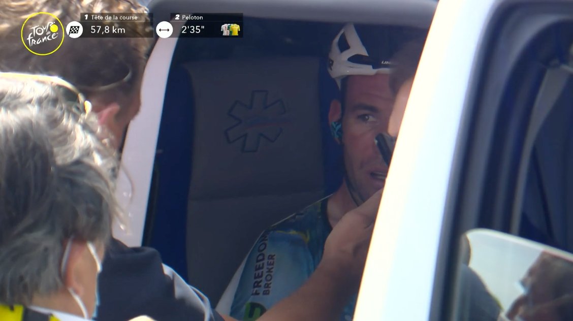 ❌Mark Cavendish abandons the Tour de France #TDF2023 #ITVCycling