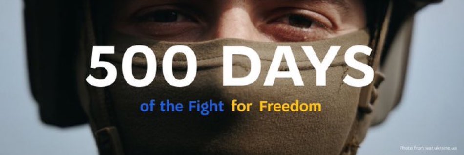 24. Februar 2022 - 8. Juli 2023:
500 Tage russischer Angriffskrieg gegen die Ukraine. 
500 Tage Kampf der Ukrainer für die Freiheit!

#UkraineRussiaWar️  #UkraineWillWin  #FreeTheF16. #FreeTheTaurus. #StandWithUkraine️