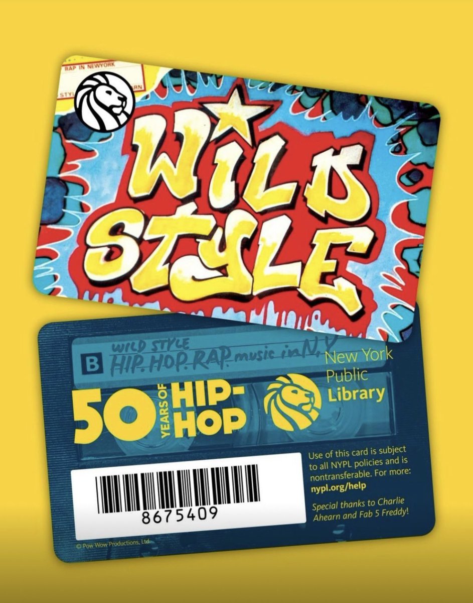 Excited to share that our new limited edition #HipHop library card will be available July 14th @nypl locations near you. Shout out to #fab5freddy #charlieahearn #zephyr #Revolt #Sharp #wildstylemovie #nypl #thenewyorkpubliclibrary #Wildstyle #Hiphop #graffiti #nypl