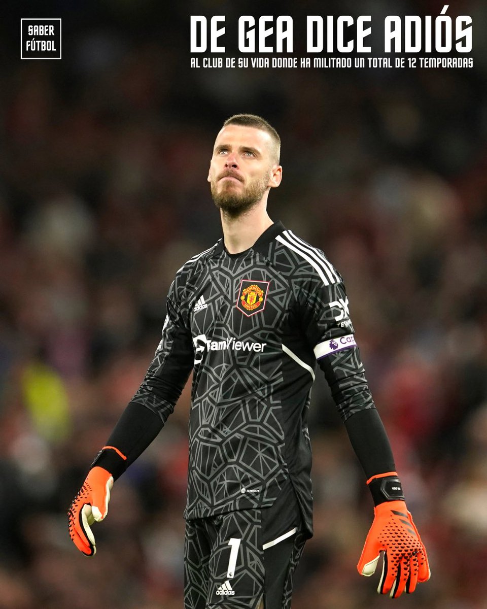 💣 <a href="/D_DeGea/">David de Gea</a> anuncia su adiós del <a href="/ManUtd_Es/">Manchester United</a> 

🇪🇸 El guardameta español ha anunciado su adiós tras 1️⃣2️⃣ temporadas en inglaterra y ha mostrado su agrado y gratitud al que considera el club de su vida

#DeGea #PremierLeague #ManchesterUnited
