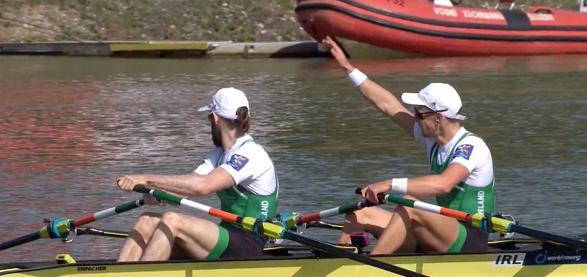 lmgorman77's tweet photo. What a race! Paul O’Donovan and Fintan McCarthy took on the form crew in their absence this season, Switzerland, in the semi-final of the lightweight double at Lucerne – and won a nailbiter by .90 of a second. The crews were level for an extended period. https://t.co/1hdpCaJt8J https://t.co/JVmL34xSSh