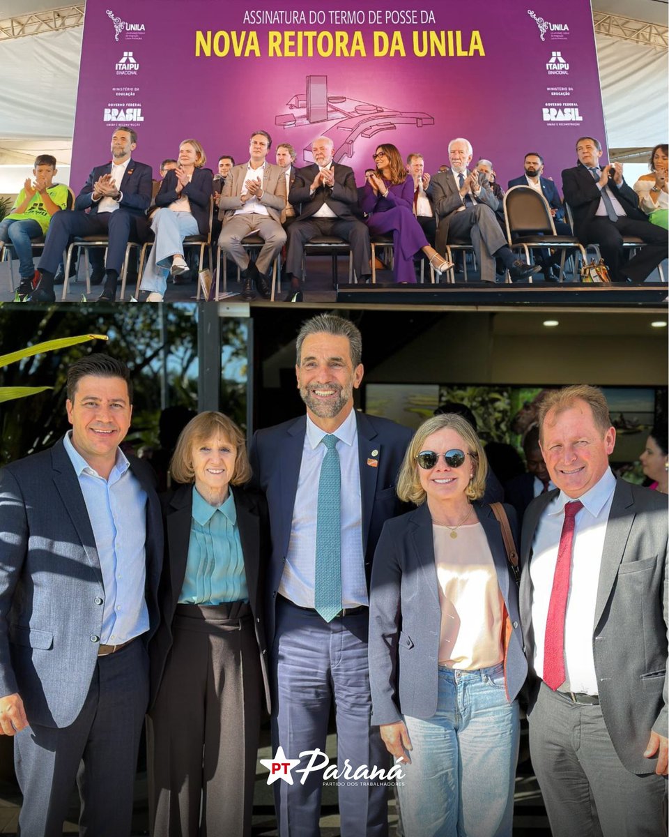 #PTParaná presente no anúncio da retomada das obras da <a href="/unila/">UNILA</a> e recursos pro nosso estado!

600mi pra retomada da construção do campus Niemeyer

200 moradias populares em Foz do Iguaçu

17mi para 278 escolas estaduais em 57 cidades da Região Oeste

Faz o L que tem Lula no Paraná!