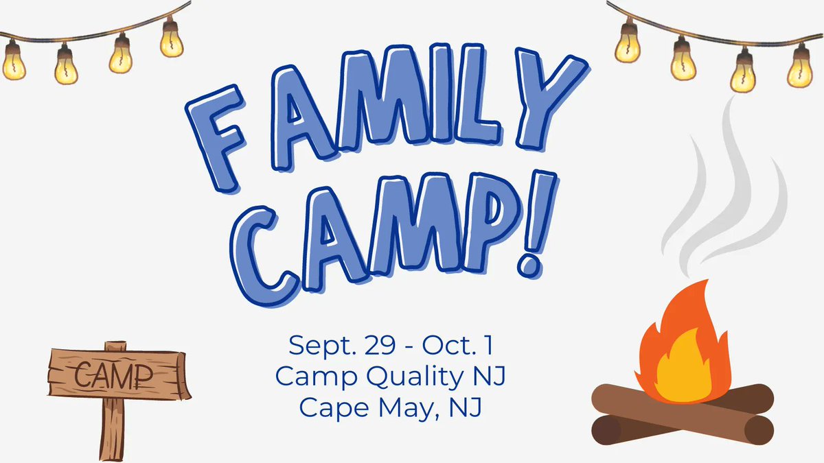 Did you register yet?!? 🤔 Family Camp is coming!

Sun Retreats donated use of their 2-bedroom cottages, any family member who lives in your household is able to attend! 

Where: 720 Seashore Rd, Cape May, NJ 08204
When: 9/29 - 10/01
👉Register Now: buff.ly/3CdzpZ2 👈