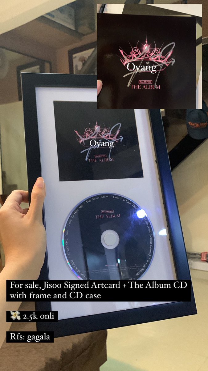 WTS LFB on hand

Unsealed summer diary in everland
💸500 php

Inclusions
Outbox + photobook + cd + toploader ng pc + mini book

Jisoo signed the album art card + CD + Frame + CD jewel case
💸2500 php

Rfs: downgrading, di na kasya sa shelf

Pm for condition, slightly negotiable