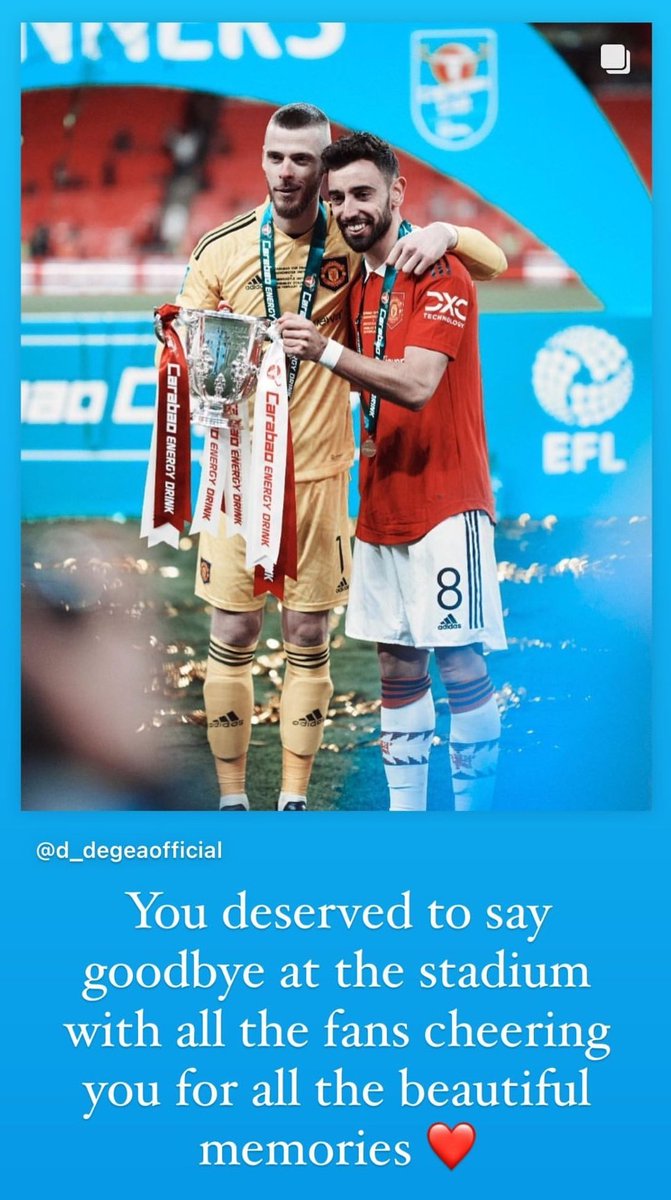 Bruno on Instagram: "You deserved to say goodbye at the stadium with all the fans cheering you for all the beautiful memories. ❤️" #mufc