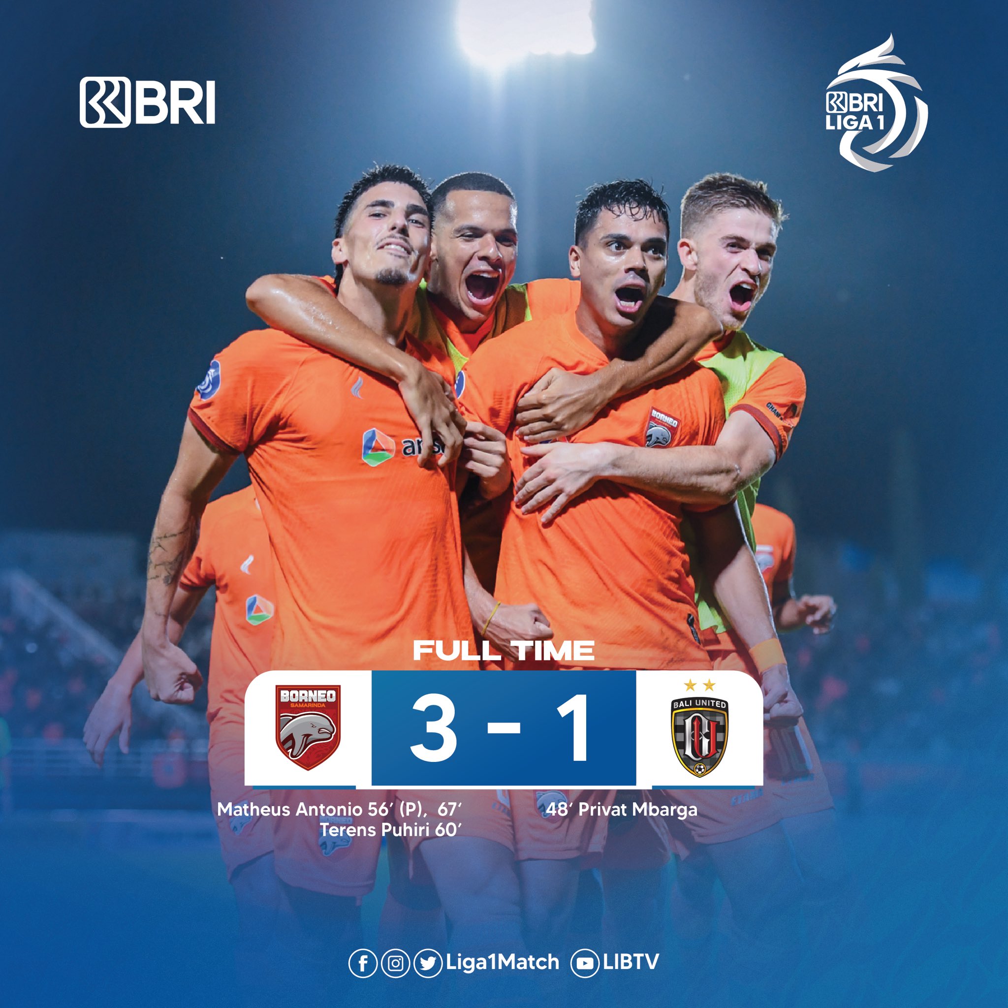 BRI Liga 1 on Twitter "Fulltime! Borneo FC Samarinda berhasil