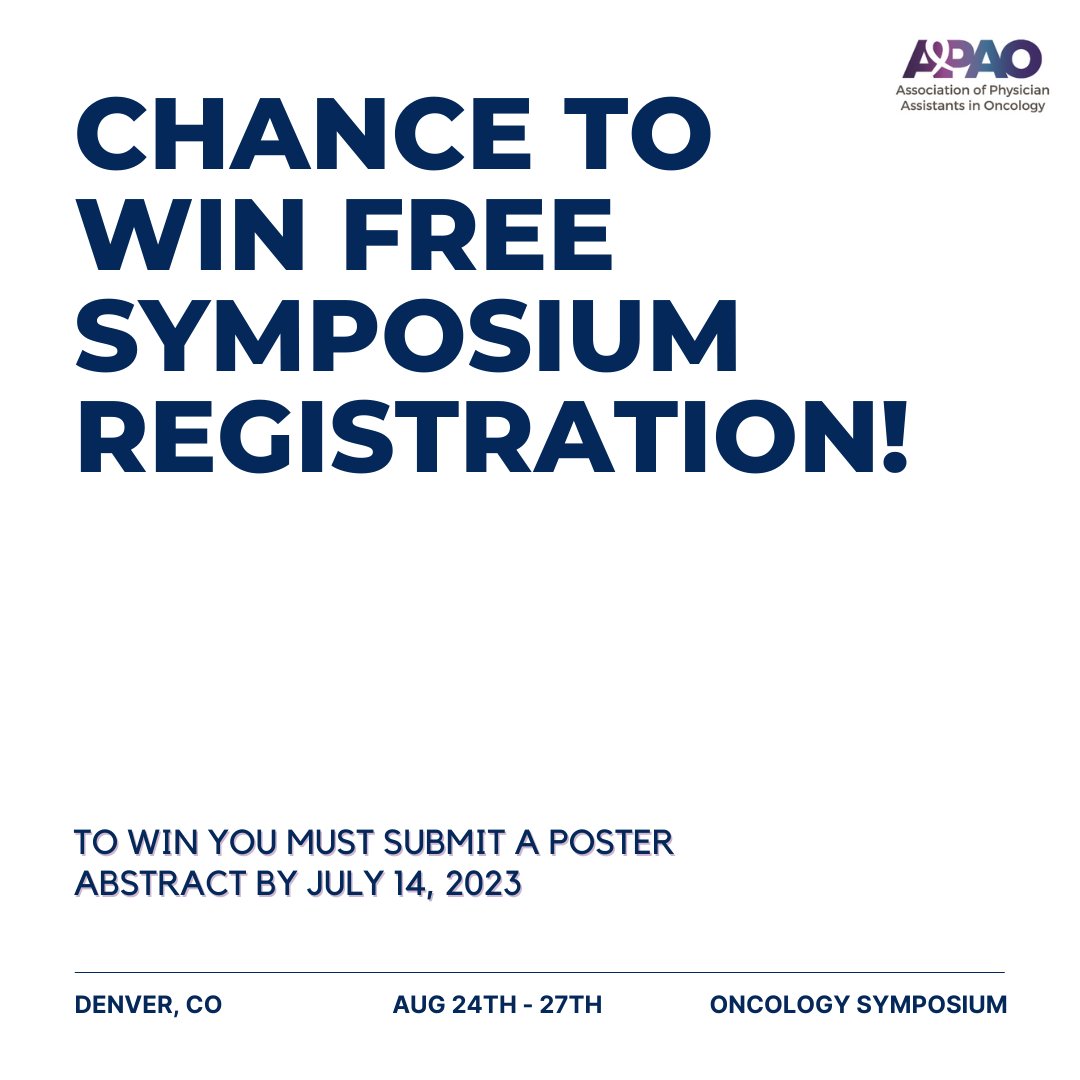 APAOnc's tweet image. We invite you to submit an abstract for our upcoming Annual Symposium being held August 24th-27th in Denver, Colorado!