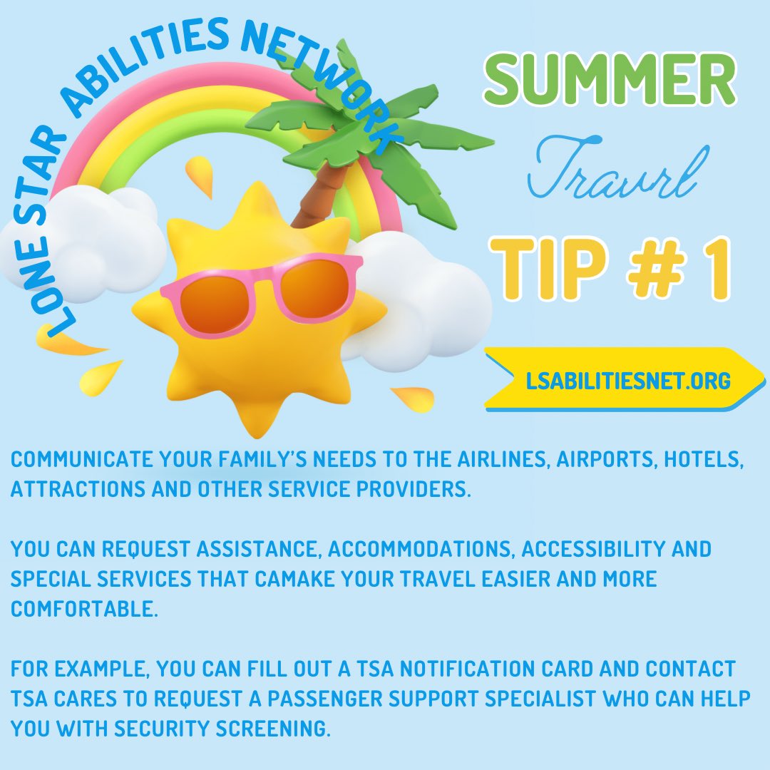 LSabilities's tweet photo. Summer Travel Tip # 1 
#lsabilities #friscotx #summer #specialneeds https://t.co/gmw8Hqgfje