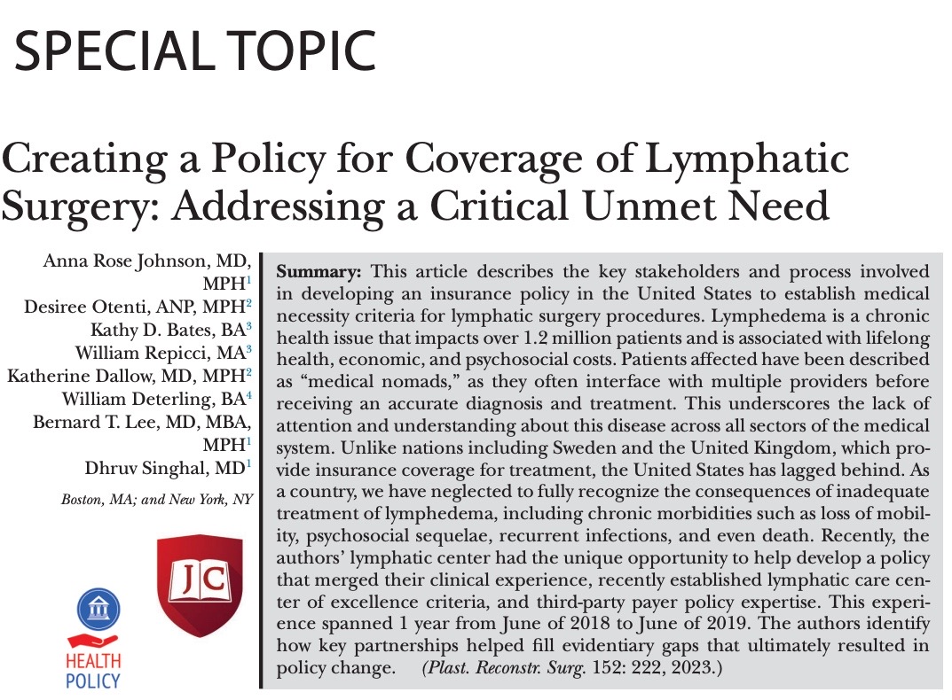 Anna Rose Johnson, MD MPH (@annarose719) on Twitter photo Very excited (!!) to share that our recent publication is now in press in the <a href="/prsjournal/">Plastic and Reconstructive Surgery</a> July issue. This article details the process of policy development for coverage of lymphatic surgery procedures. Very excited (!!) to share that our recent publication is now in press in the <a href="/prsjournal/">Plastic and Reconstructive Surgery</a> July issue. This article details the process of policy development for coverage of lymphatic surgery procedures.