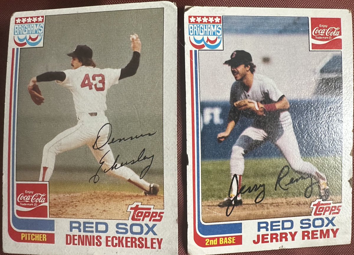 Came across these classics, from 1982, this morning in the back of my sock drawer. ⁦@Eck43⁩ ⁦@RedSox⁩ ⁦@DonOrsillo⁩ #remdog #jerryremy #Brighamsicecream