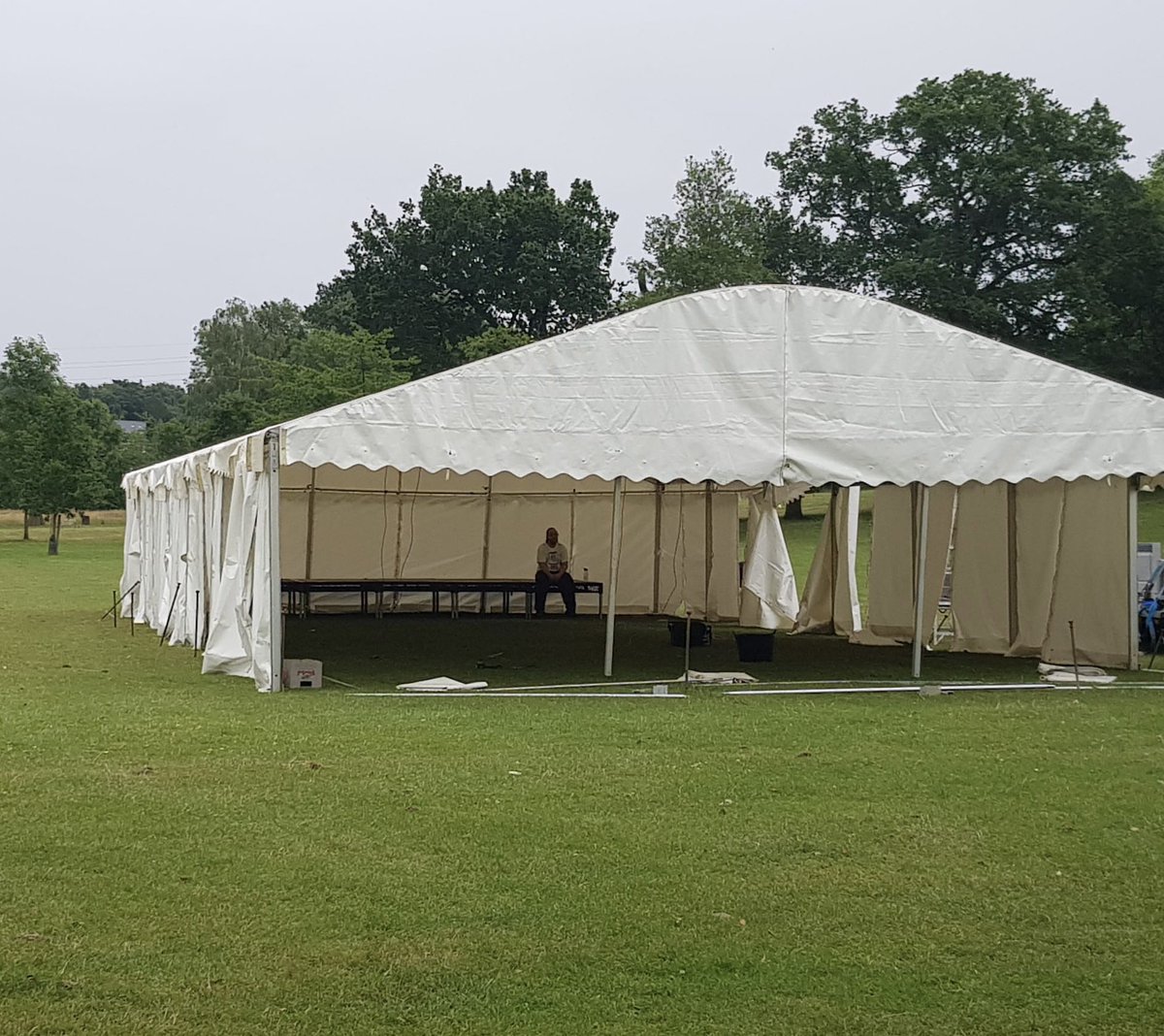 Our festival marquee is up so you can keep nice and dry for tonight’s free comedy event. 7pm King George Recreation Ground.