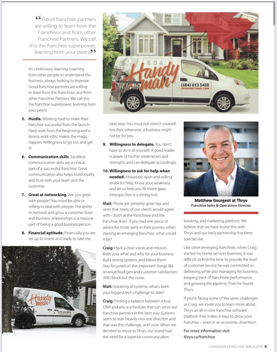 MatthewGourgeot's tweet photo. Our client , Craig Jooste, on the cover of the Canadian Franchise Magazine. @Thryv helps emerging franchises like The Local Handyman Group across North America #SmallBusiness $thryv #thryv https://t.co/v1ly9zFmRN