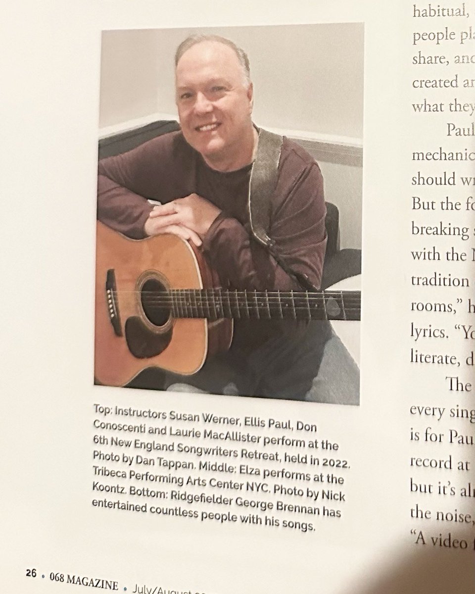 Great feature about local songwriters in the July issue of 068 Magazine. So honored to have been included.#georgiebrennan #ridgefieldrocker1 #songwriters #Ridgefield #ridgefieldct