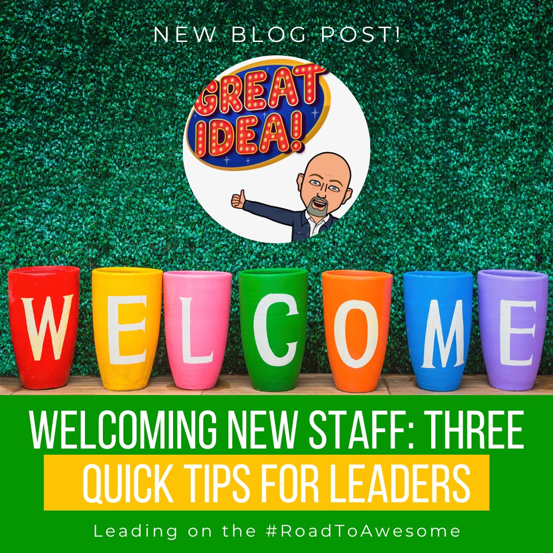 New Blog Post: Leaders, you have new staff joining you for the upcoming school year. For some of you, that means they report very soon. Here are THREE quick tips for welcoming and including your newest members of the team. #leadership #suptchat bit.ly/46Fnj8H