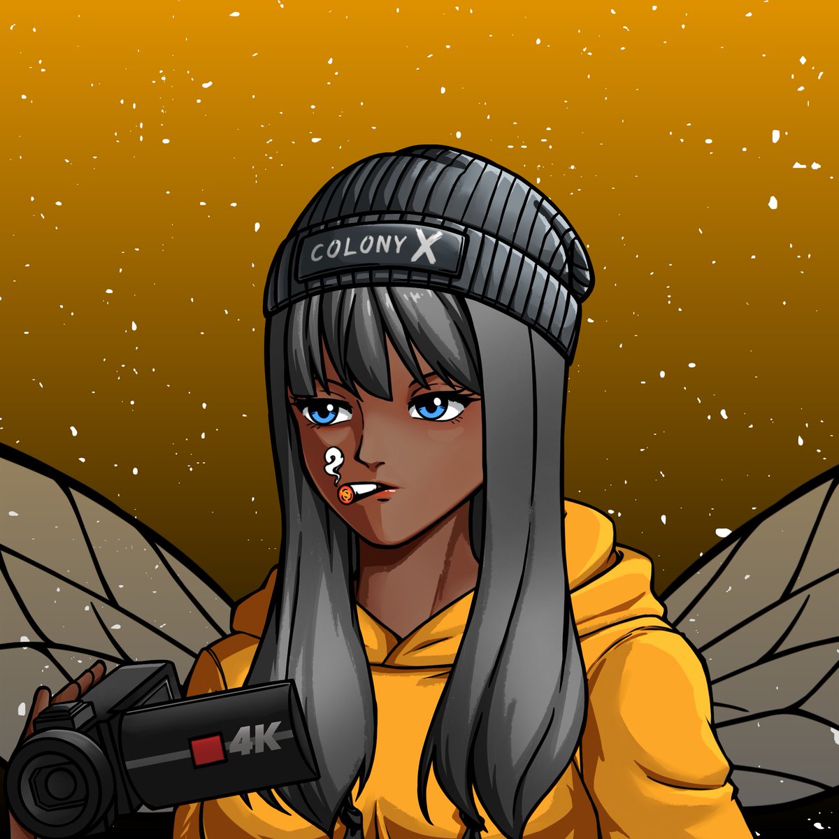 Affi_Network's tweet photo. Check out this beauty! 🤩

A Rare ColonyX #PFP. ✨️

She smokes #cigarettes, wears a #hoodie, and films in #4K. As an aspiring #content #marketer, she rocks her ColonyX beanie and camera every day. 📹

Does she remind you of anyone? 👀 Tag them! 

#JoinColonyX #NFT https://t.co/kwCl7x8LwK