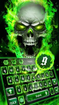 hilo con imagenes de esqueletos con letras destacadas