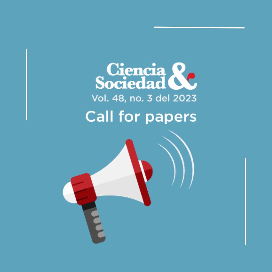 Ciencia y Sociedad convoca a colaboradores e interesados a remitir sus artículos de investigación, ensayos, artículos de revisión bibliográficas y revisiones de libros para el número especial Vol. 48 No. 3 del 2023. 

revistas.intec.edu.do/public/call-fo…

#callforpapers #sociedad #intec