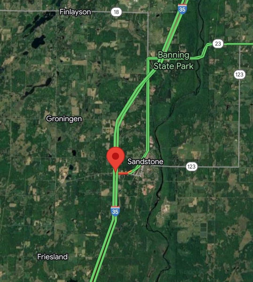 SANDSTONE: Serious injury crash on Hwy. 23 just east of I-35.  Initial reports of up to four patients with injuries. LifeLink has two helicopters responding.

- First helicopter is on the scene, reporting extrication of victims may take another 20+ minutes. Second helicopter is… https://t.co/4K9dGfFJwP https://t.co/DedF7zjt8u